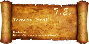 Tornyos Ernő névjegykártya