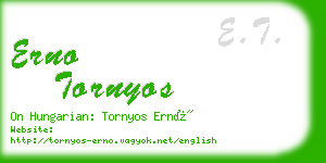 erno tornyos business card